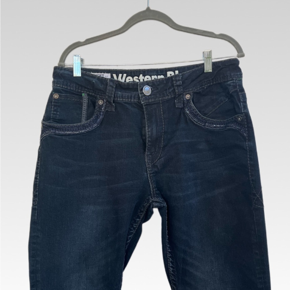 WESTERN BLUE STRAIGHT MEN’S JEANS SIZE 34X32 - Picture 3 of 10